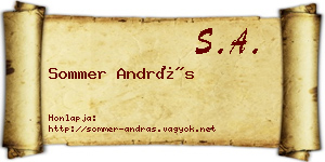 Sommer András névjegykártya